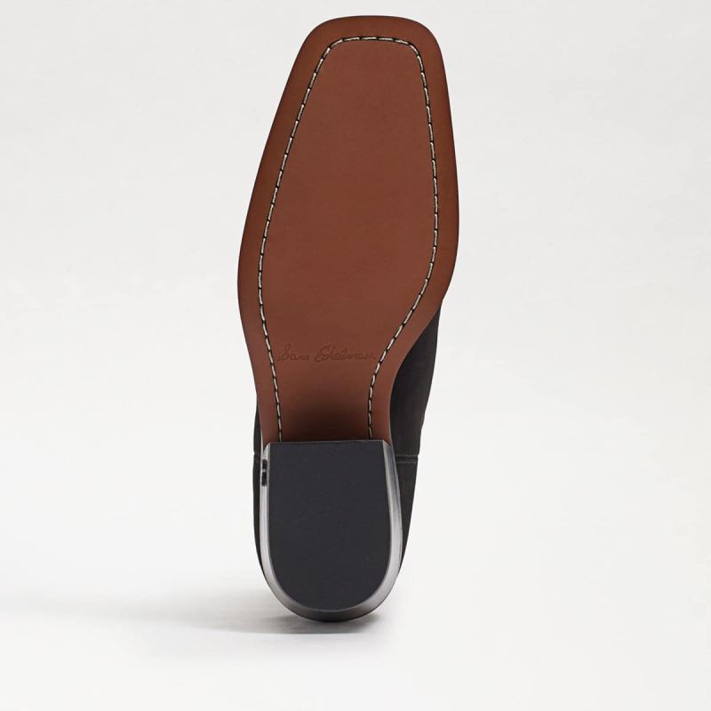 Sam Edelman Brie Studded Western Boot-Black Leather