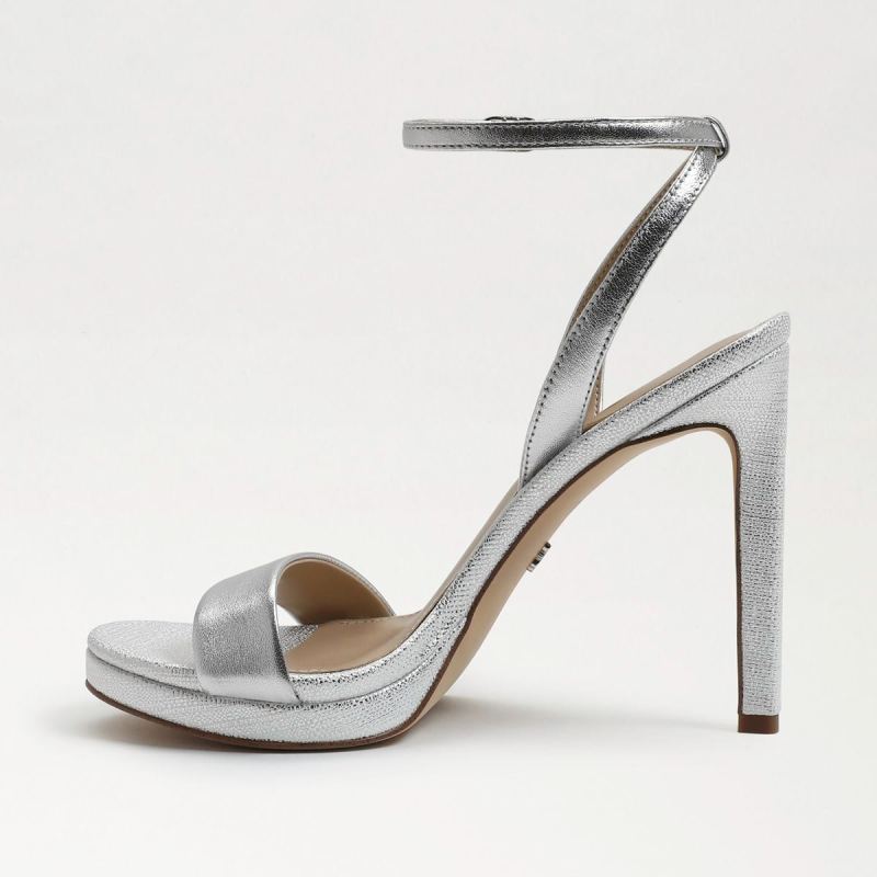 Sam Edelman Jade Ankle Strap Heel-Soft Silver Leather