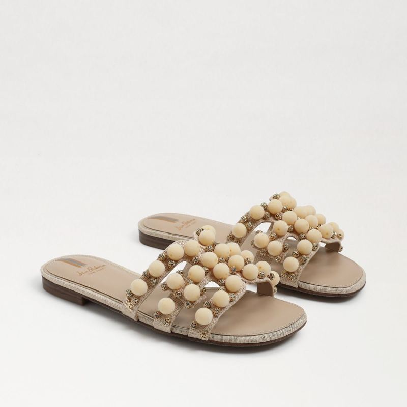 Sam Edelman Bay Embellished Slide Sandal-Summer Sand Linen