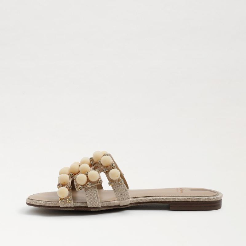 Sam Edelman Bay Embellished Slide Sandal-Summer Sand Linen