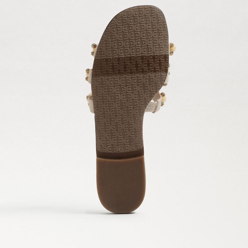 Sam Edelman Bay Embellished Slide Sandal-Summer Sand Linen