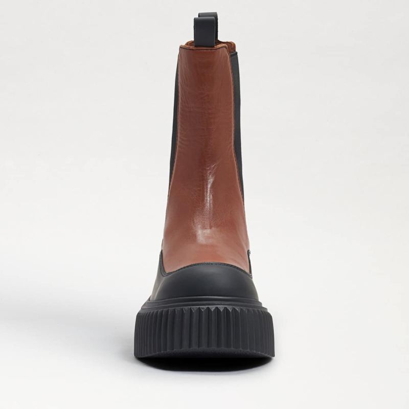 Sam Edelman Taber Lug Sole Boot-Cognac/Black