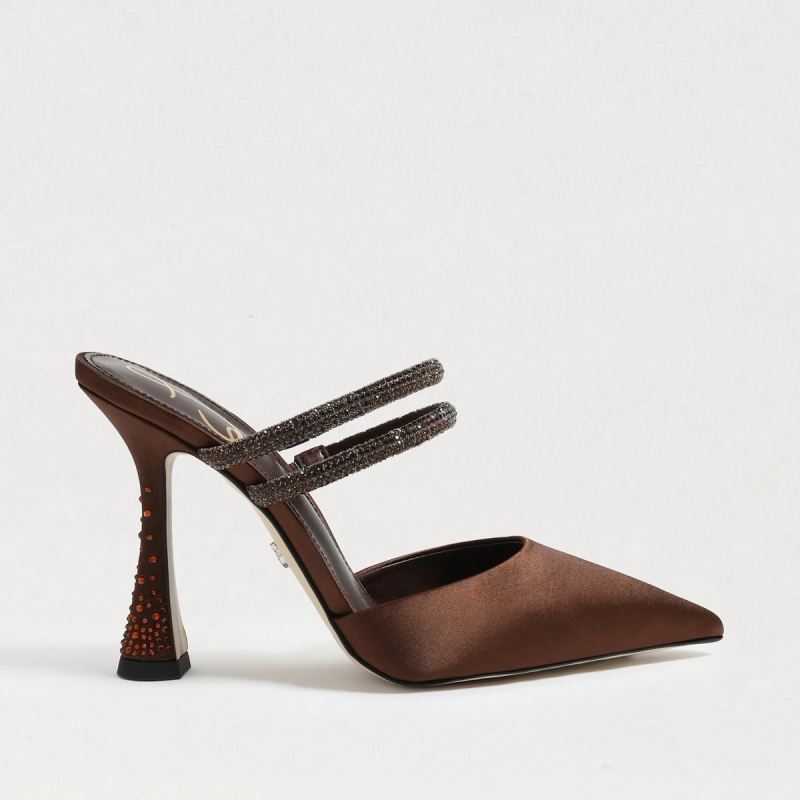 Sam Edelman Agustina Mule Pump-Chocolate Satin