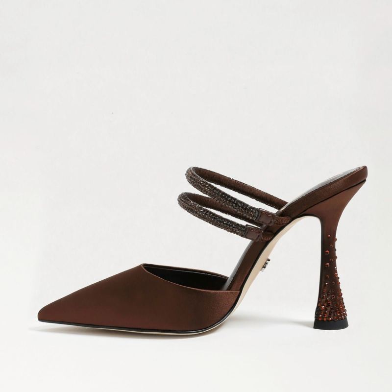 Sam Edelman Agustina Mule Pump-Chocolate Satin