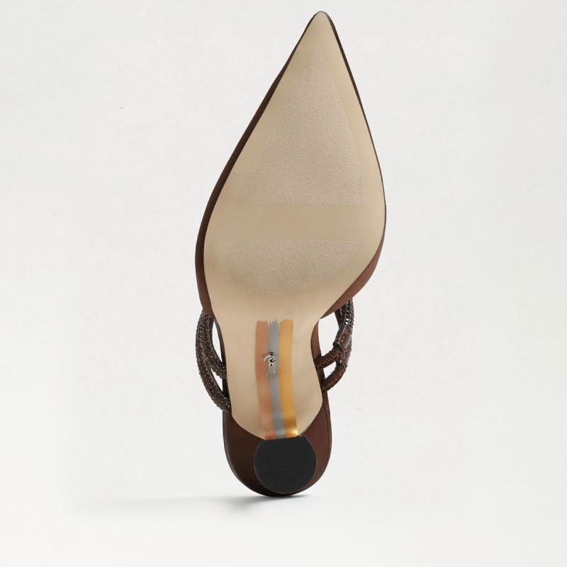 Sam Edelman Agustina Mule Pump-Chocolate Satin