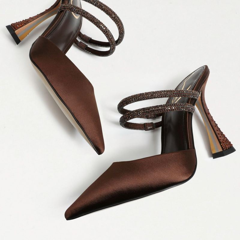 Sam Edelman Agustina Mule Pump-Chocolate Satin