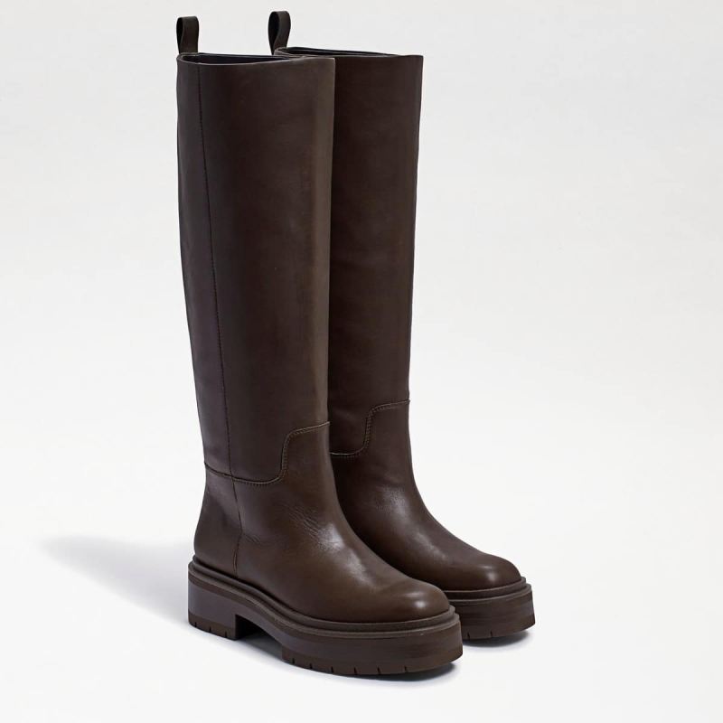 Sam Edelman Larina Tall Boot-Alpine Green Leather - Click Image to Close