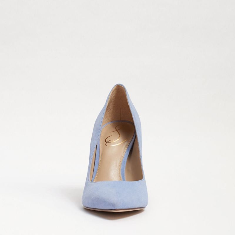 Sam Edelman Hazel Pointed Toe Heel-Cerulean Blue Suede