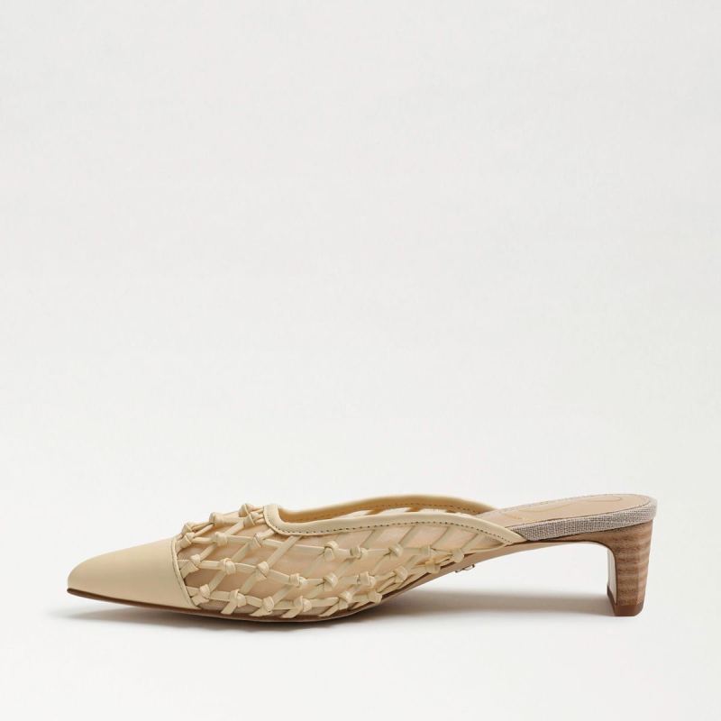 Sam Edelman Snyder Slip On Kitten Heel-Eggshell Weave