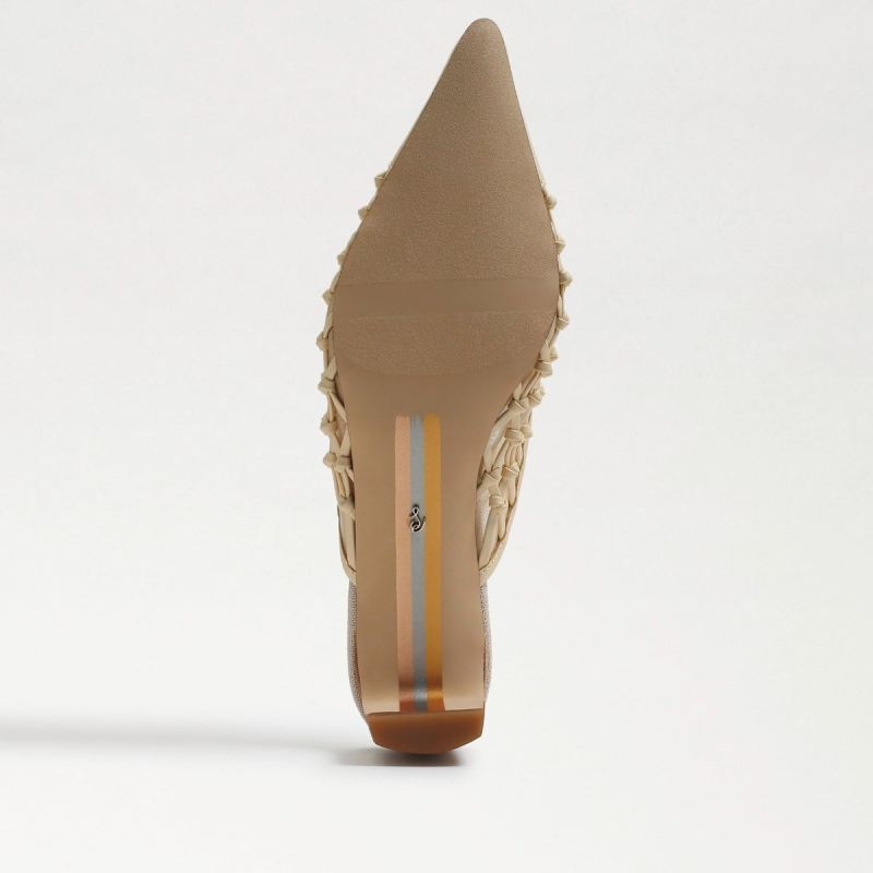 Sam Edelman Snyder Slip On Kitten Heel-Eggshell Weave
