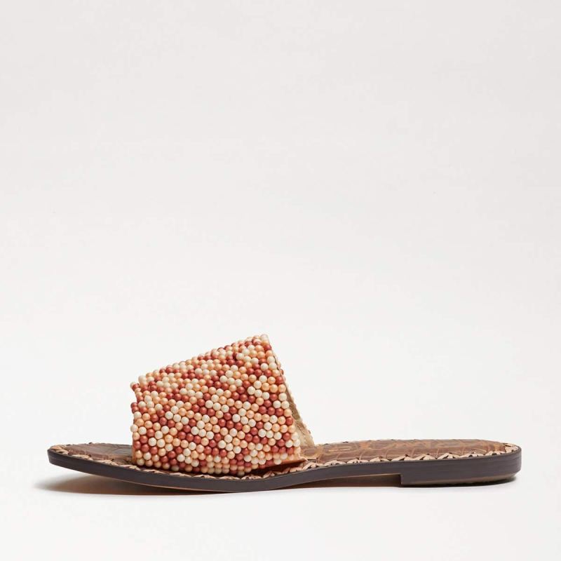 Sam Edelman Gunner Beaded Slide Sandal-Peach Multi