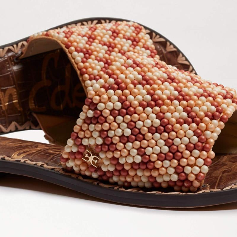 Sam Edelman Gunner Beaded Slide Sandal-Peach Multi