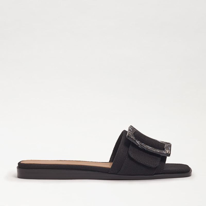 Sam Edelman Inez Slide Sandal-Black Linen