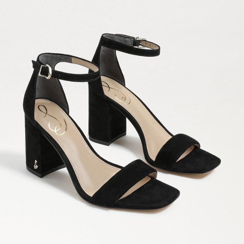 Sam Edelman Daniella Block Heel Sandal-Black Suede