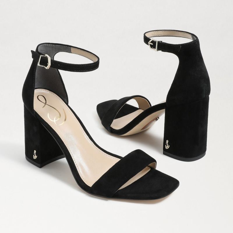 Sam Edelman Daniella Block Heel Sandal-Black Suede